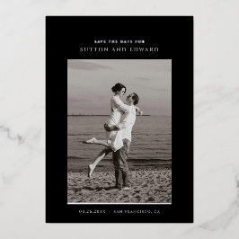 Invitación Con Relieve Metalizado Relieve metalizado de foto simple y minimalista