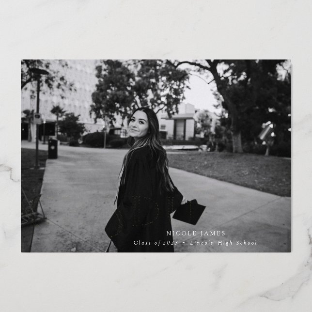 Invitación Con Relieve Metalizado Relieve metalizado de Invitación de graduación neg (Anverso)