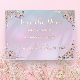 Invitación Con Relieve Metalizado Relieve metalizado De Peonía De Viñeta Periwinkle 