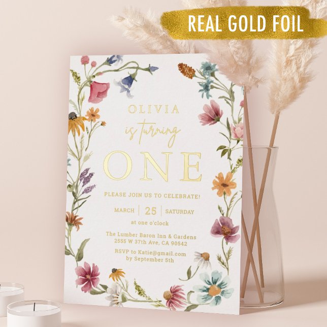 Invitación Con Relieve Metalizado Relieve metalizado dorado Chica del tema de las fl (Subido por el creador)