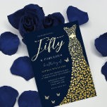 Invitación Con Relieve Metalizado Relieve metalizado dorado de corazón vestido con f<br><div class="desc">Relieve metalizado dorado Heart Gown con la Marina 50th Birthday Party Invitación al Relieve metalizado Cincuenta y Fabuloso Ver otras invitaciones en nuestra Nest Store y Nest</div>