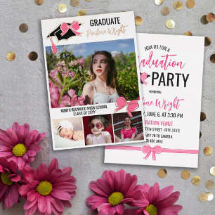 Invitación Con Relieve Metalizado Relieve metalizado dorado de fotos de arcos rosado