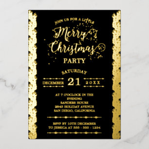 Invitación Con Relieve Metalizado Relieve metalizado dorado esparce Fiesta navideño 