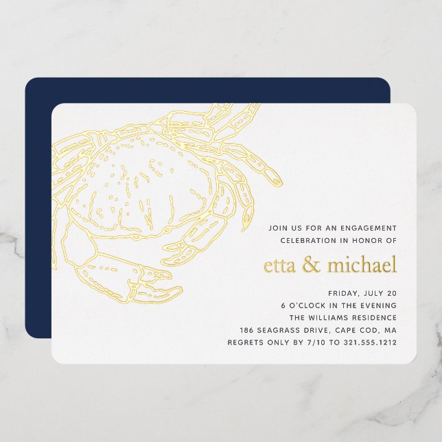 Invitación Con Relieve Metalizado Relieve metalizado dorado Fiesta de Fiesta de Cang (Anverso/Reverso)