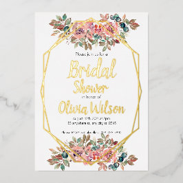 Invitación Con Relieve Metalizado Relieve metalizado dorado floral marco dorado duch