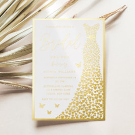 Invitación Con Relieve Metalizado Relieve metalizado dorado Gown Elegant Bridal Show