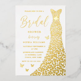 Invitación Con Relieve Metalizado Relieve metalizado dorado Gown Elegant Bridal Show