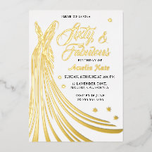 Relieve metalizado dorado Luxury Gown 60th Birthda