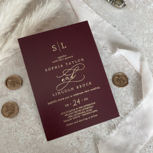 Invitación Con Relieve Metalizado Relieve metalizado dorado romántico   Boda de Mono