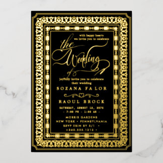 Invitación Con Relieve Metalizado Relieve metalizado dorado romántico | Boda del mar