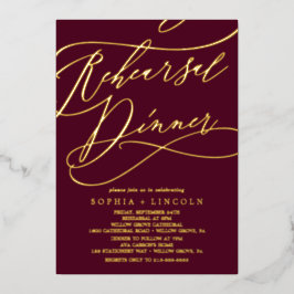 Invitación Con Relieve Metalizado Relieve metalizado dorado romántico | Cena de ensa