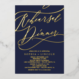 Invitación Con Relieve Metalizado Relieve metalizado dorado romántico | Cena de ensa
