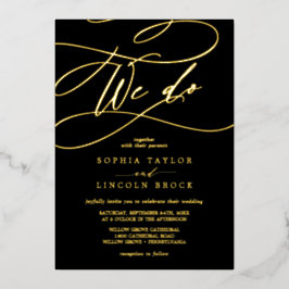 Invitación Con Relieve Metalizado Relieve metalizado dorado romántico | Florecimient