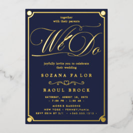 Invitación Con Relieve Metalizado Relieve metalizado dorado romántico florecimiento