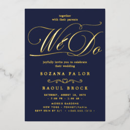 Invitación Con Relieve Metalizado Relieve metalizado dorado romántico florecimiento