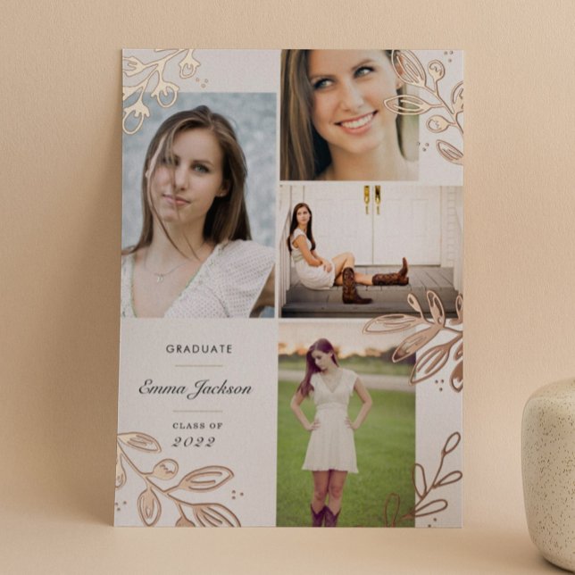 Invitación Con Relieve Metalizado Relieve metalizado dorado Rosa deja Invitación de  (Subido por el creador)