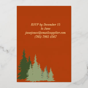 Invitación Con Relieve Metalizado Relieve metalizado dorado Terracotta Pine Tree Nav