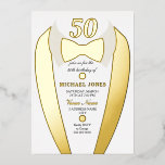 Invitación Con Relieve Metalizado Relieve metalizado dorado Tuxedo Suit Mens 50 cump<br><div class="desc">Relieve metalizado dorado Tuxedo Suit Mens 50th Birthday Party Invitación Ver otras invitaciones en nuestra Nest Store y Nest</div>
