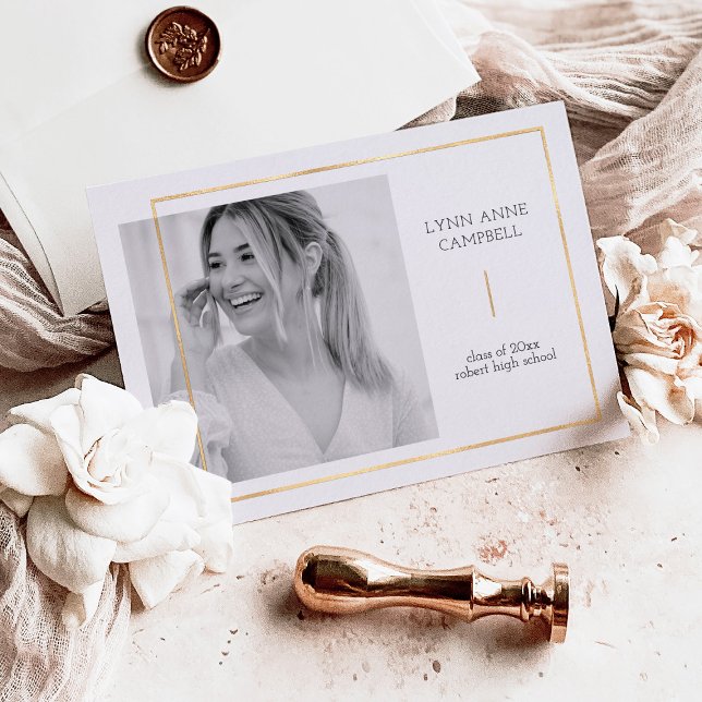 Invitación Con Relieve Metalizado Relieve metalizado dorado Una Foto Moderna Fiesta  (Subido por el creador)