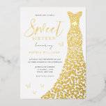 Invitación Con Relieve Metalizado Relieve metalizado dorado Vestido mariposa dulce 1<br><div class="desc">Relieve metalizado dorado Vestido Mariposa dulce 16 Invitación al Relieve metalizado Fiesta Ver otras invitaciones en nuestra tienda de nicho y nido</div>