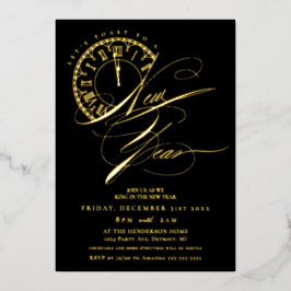 Invitación Con Relieve Metalizado Relieve metalizado elegante y moderno Fiesta de No