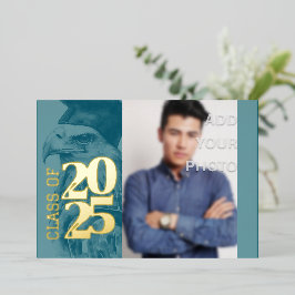 Invitación Con Relieve Metalizado Relieve metalizado especial de graduación Invitaci