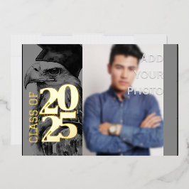 Invitación Con Relieve Metalizado Relieve metalizado especial de graduación Invitaci