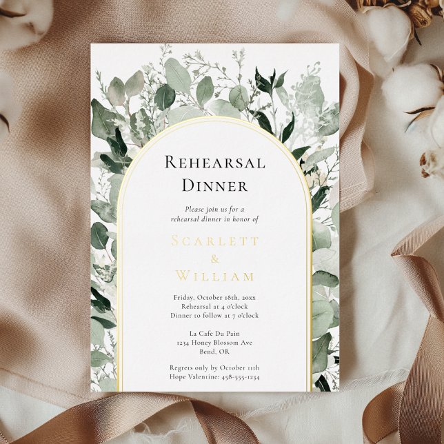 Invitación Con Relieve Metalizado RELIEVE METALIZADO Eucalyptus Boda del sabio de or (Subido por el creador)