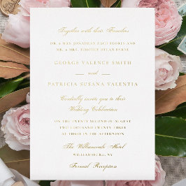 Invitación Con Relieve Metalizado Relieve metalizado formal presionado caligrafía el