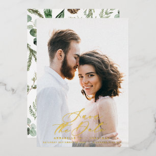 Invitación Con Relieve Metalizado Relieve metalizado foto guión elegante acuarela bo