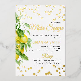 Invitación Con Relieve Metalizado Relieve metalizado Lemon Bridal Shower