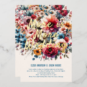 Invitación Con Relieve Metalizado RELIEVE METALIZADO Más es Más Tema Boda Floral Máx