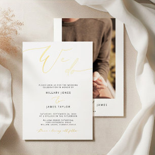 Invitación Con Relieve Metalizado RELIEVE METALIZADO Modern We Do Calligraphy Weddin