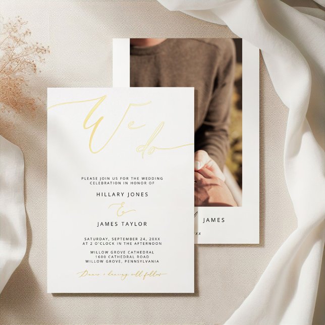 Invitación Con Relieve Metalizado RELIEVE METALIZADO Modern We Do Calligraphy Weddin (Subido por el creador)