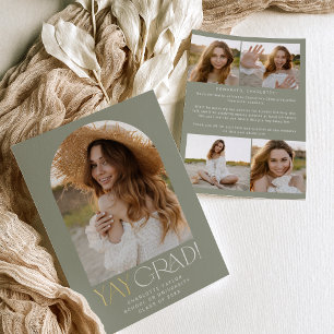 Invitación Con Relieve Metalizado Relieve metalizado moderno de fete Graduación de