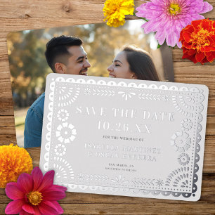 Invitación Con Relieve Metalizado Relieve metalizado Papel Picado Fotomía Boda Guard