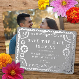 Invitación Con Relieve Metalizado Relieve metalizado Papel Picado Fotomía Boda Guard
