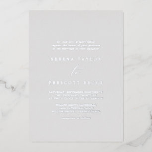 Invitación Con Relieve Metalizado Relieve metalizado plateado Delicado Boda tradic