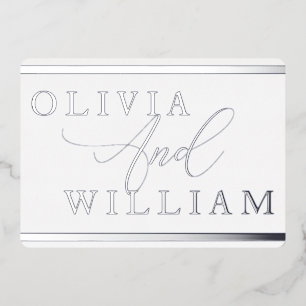 Invitación Con Relieve Metalizado Relieve metalizado plateado Pressed Modern Elegant