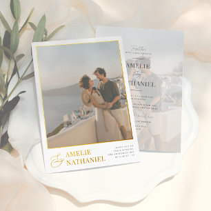 Invitación Con Relieve Metalizado Relieve metalizado real   Elegante Boda de Fotos d