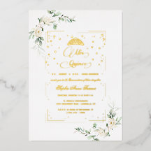 RELIEVE METALIZADO REAL Floral Blanca Mis Quince Q