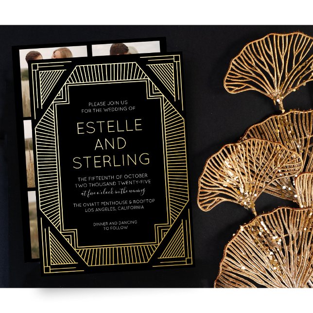 Invitación Con Relieve Metalizado Relieve metalizado real Forma Geométrica Boda Foto (Subido por el creador)