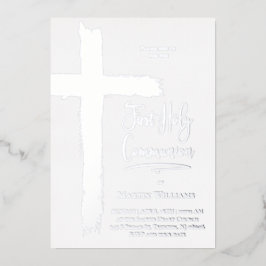 Invitación Con Relieve Metalizado Relieve metalizado real Primero Santa Comunión