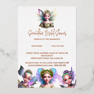 Invitación Con Relieve Metalizado Relieve metalizado real rosa oro cuento de hadas d