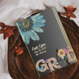 Invitación Con Relieve Metalizado Relieve metalizado Script Retro Invitación de grad