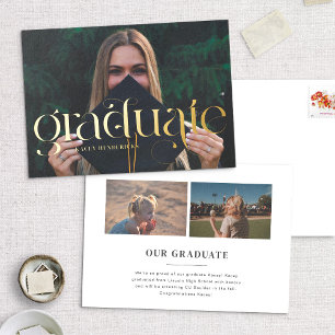 Invitación Con Relieve Metalizado Relieve metalizado Swirl Serif Invitación de Gradu