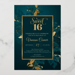 Invitación Con Relieve Metalizado Relieve metalizado verde esmeralda y oro real dulc<br><div class="desc">Relieve metalizado verde esmeralda y oro real dulce dieciséis invitaciones Cuando se trata de tu día de boda, no hay nada malo en traer un poco de ostentación. Puede empezar por esto marcando el tono con su suite de invitaciones. Una buena manera de darle un poco de brillo a tus...</div>