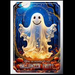 Invitación Con Relieve Metalizado Resplandor Fantasmagórico Acentuado Halloween Plat