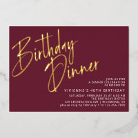 Rojo Borgoña y Elegante Cena de Cumpleaños de Colo
