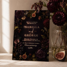 Romance Enraizado Burgundy Floral Malhumorado Boda
